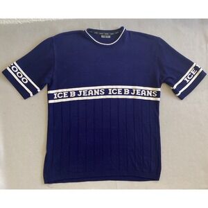 Vintage Iceberg Jeans Knit Sweater Mens Size XXL Made In Italy Ice B Jeans 2000